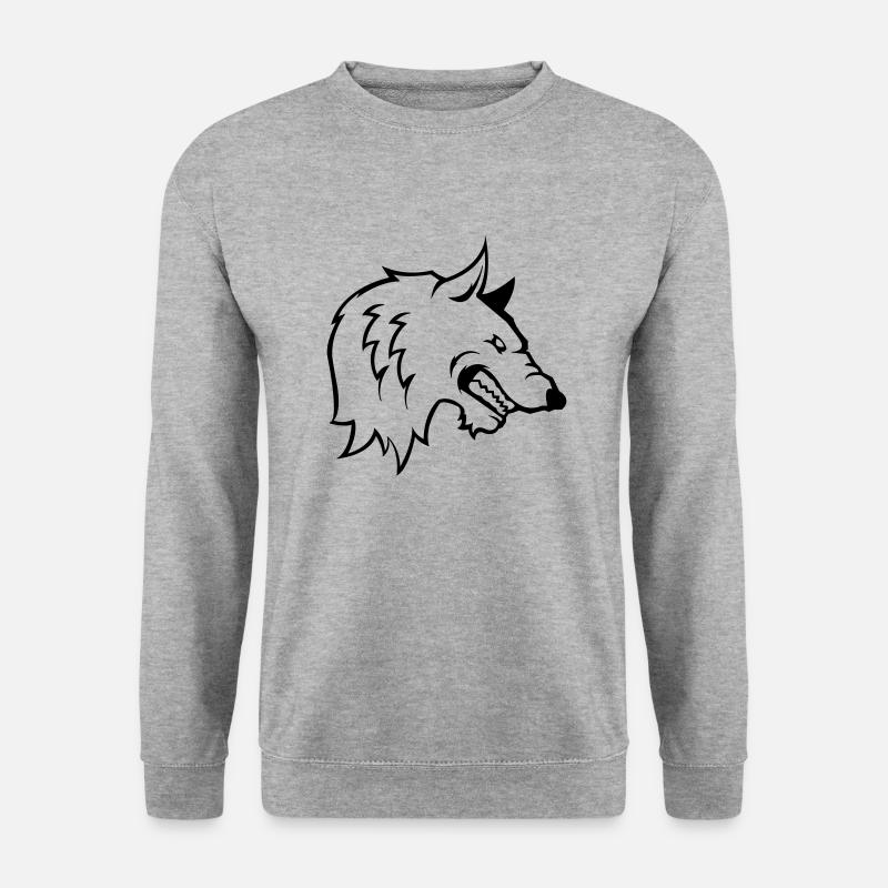 wolf - Unisex Pullover - Weißgrau meliert