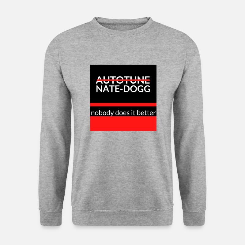 No Autotune Nate Dogg Design - Unisex Pullover - Weißgrau meliert