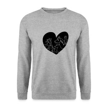 Animals - Unisex Pullover - Weißgrau meliert - Vorne - Alina (178cm) & Michal (187cm)