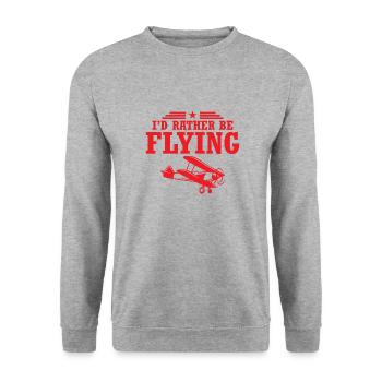Flying Pilot Luftfahrt Geschenk Flugzeug - Unisex Pullover - Weißgrau meliert - Vorne - Alina (178cm) & Michal (187cm)