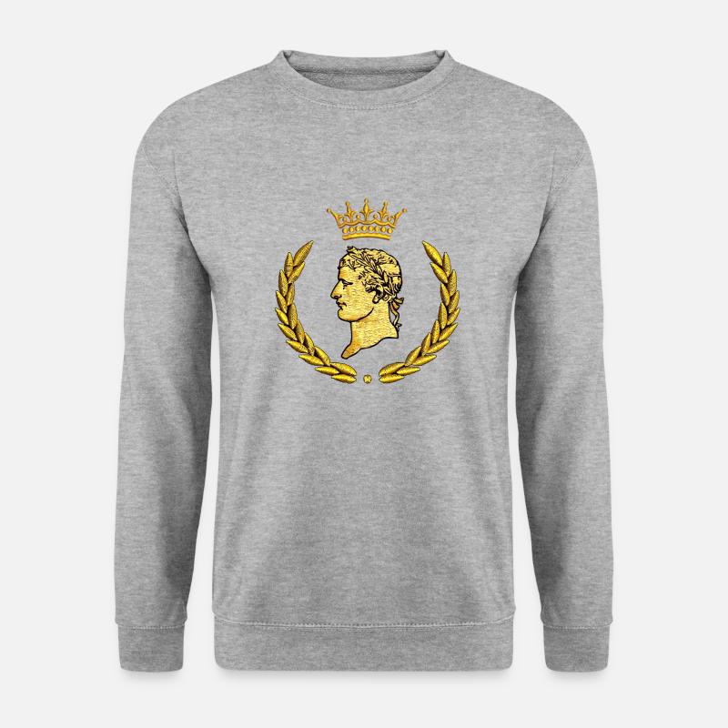 Napoleon gekrönt - Unisex Pullover - Weißgrau meliert