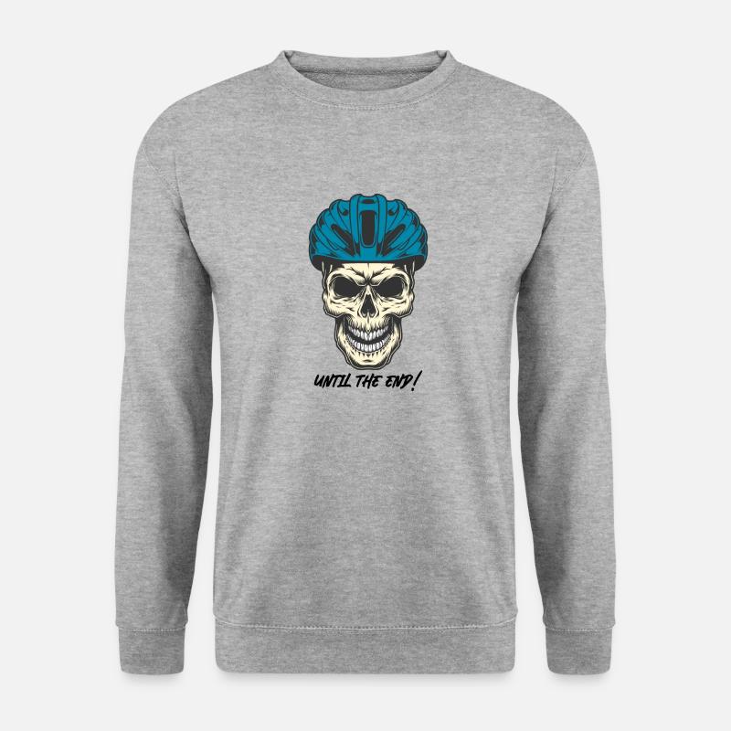 Schädel Fahrrad Helm - Unisex Pullover - Weißgrau meliert