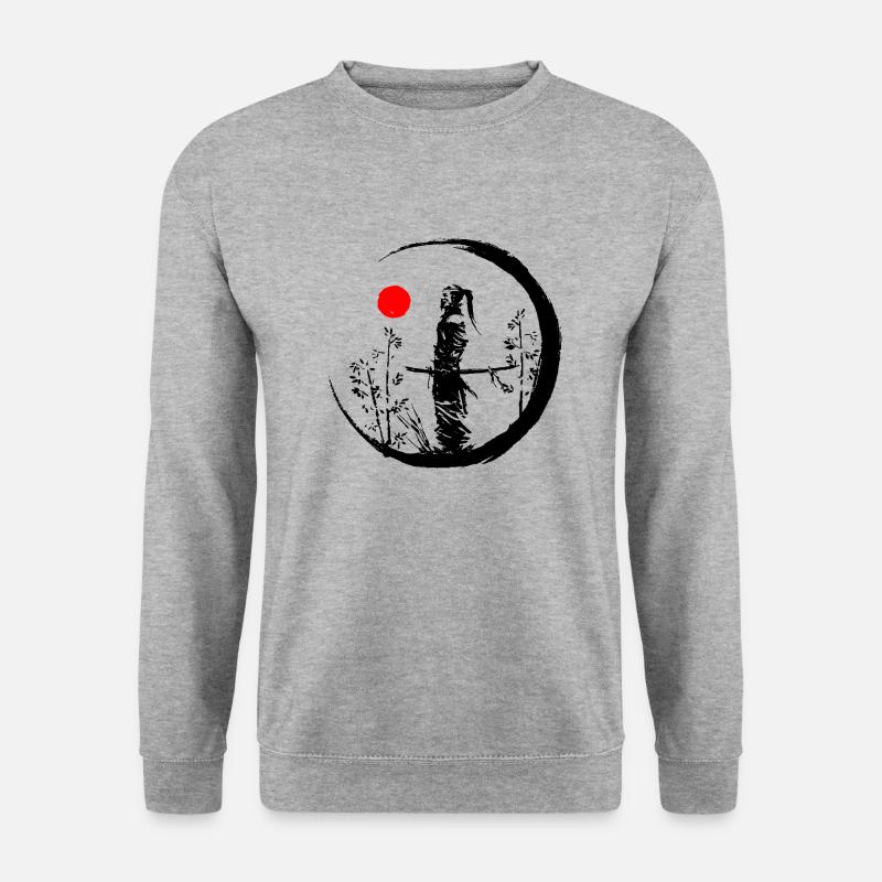 Samurai - Unisex Pullover - Weißgrau meliert