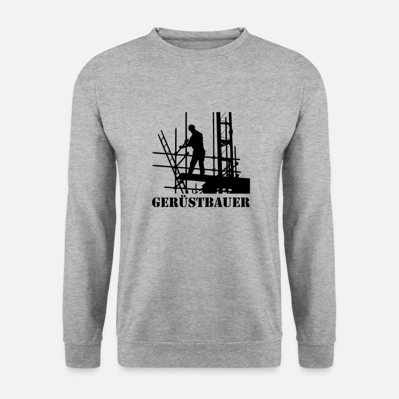 Gerüstbauer Arbeit Geschenk Gerüster Beruf - Unisex Pullover - Weißgrau meliert