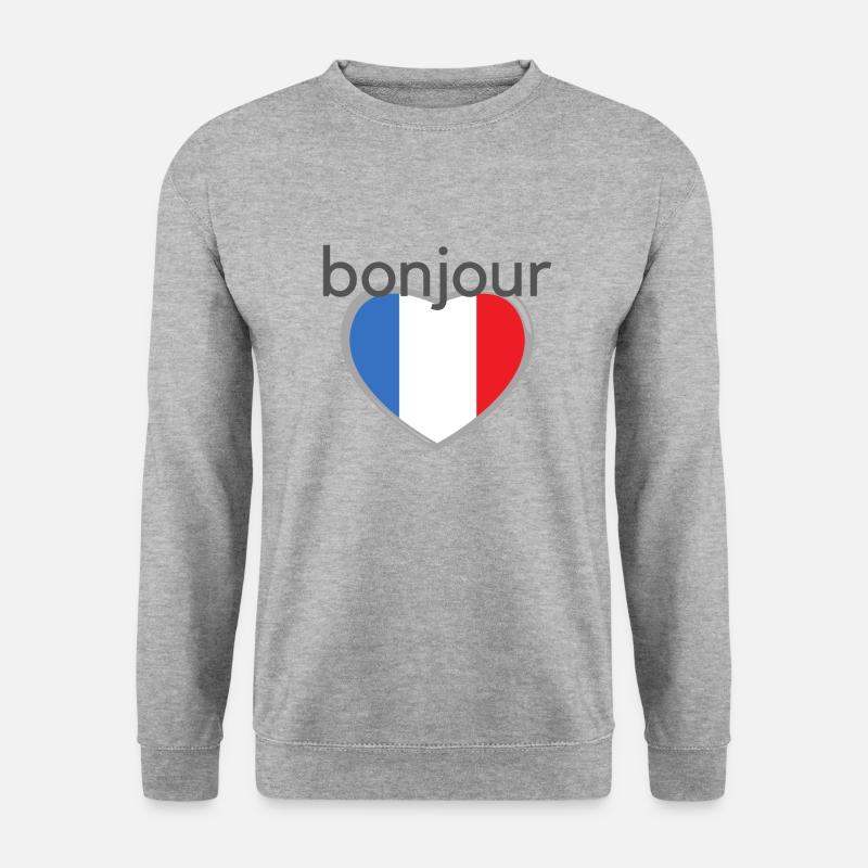 Französisch - Unisex Pullover - Weißgrau meliert