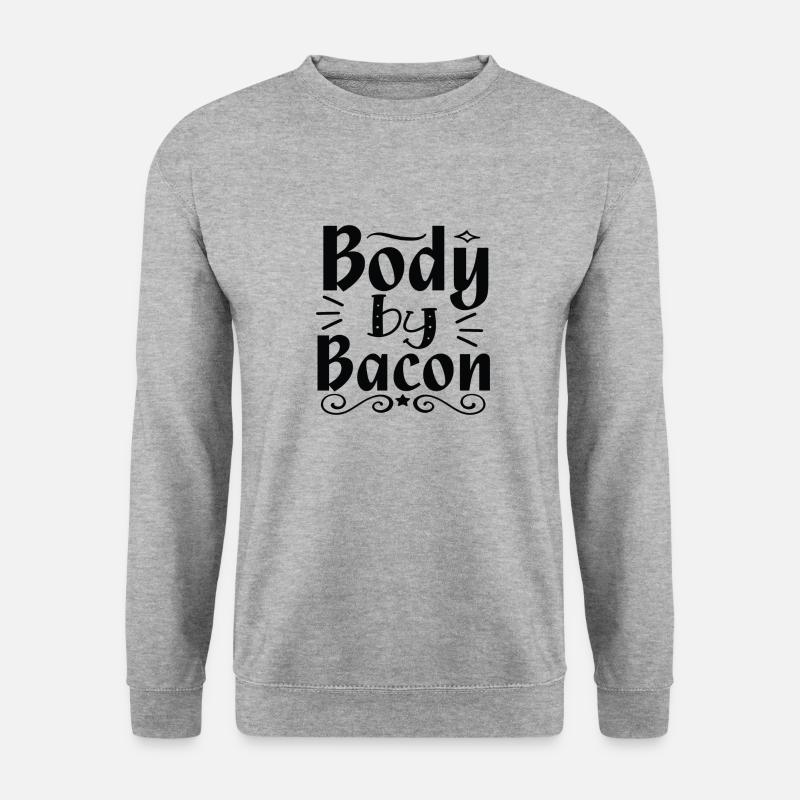 Body by Bacon - Unisex Pullover - Weißgrau meliert