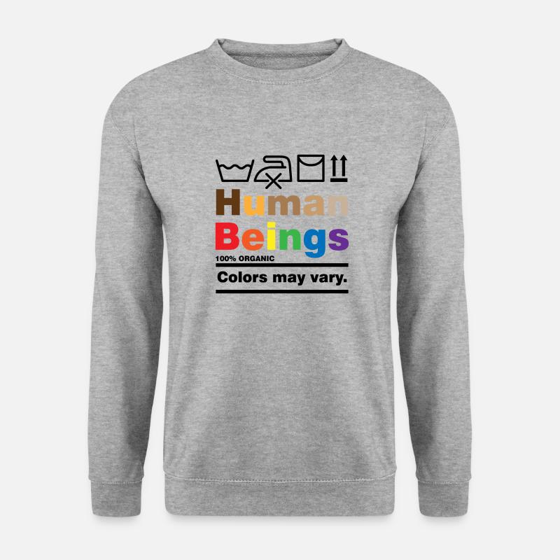 Human beings Rassismus Toleranz Menschenrechte - Unisex Pullover - Weißgrau meliert