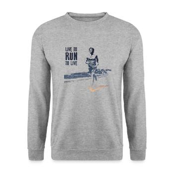 Run - Unisex Sweatshirt - salt & pepper - Front - Alina (178cm) & Michal (187cm)