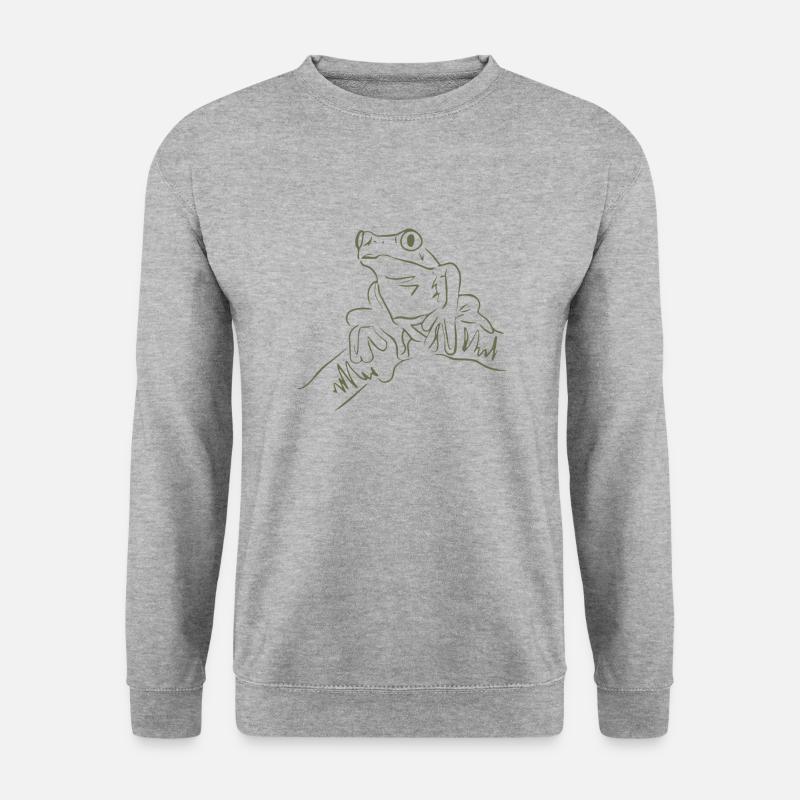 Frosch - Unisex Pullover - Weißgrau meliert