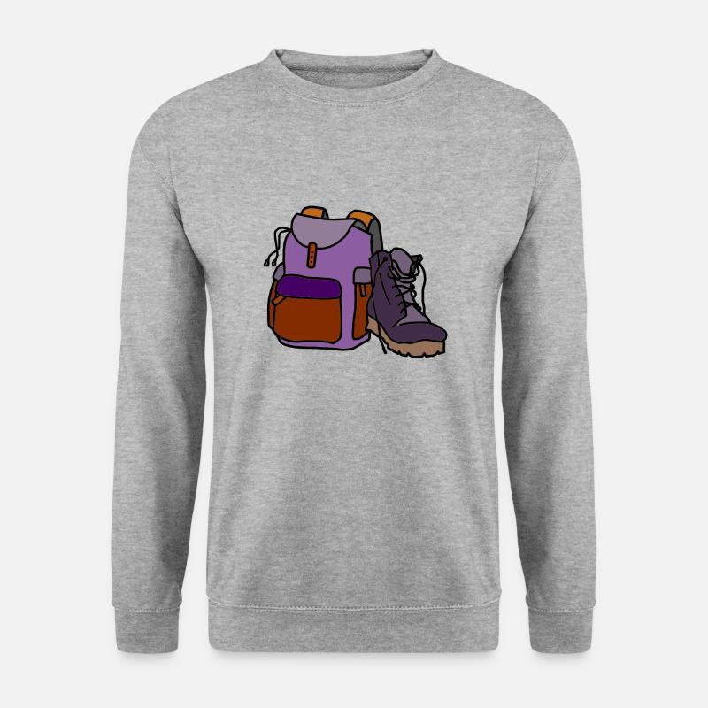 Wanderer /Trail / Trek - Unisex Pullover - Weißgrau meliert