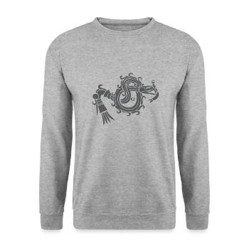 Quetzalcoatl - Unisex Sweatshirt - salt & pepper - Front - Alina (178cm) & Michal (187cm)
