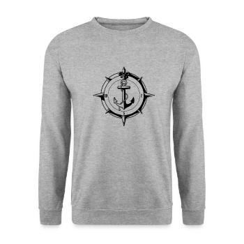 t marine shirt - Unisex Pullover - Weißgrau meliert - Vorne - Alina (178cm) & Michal (187cm)