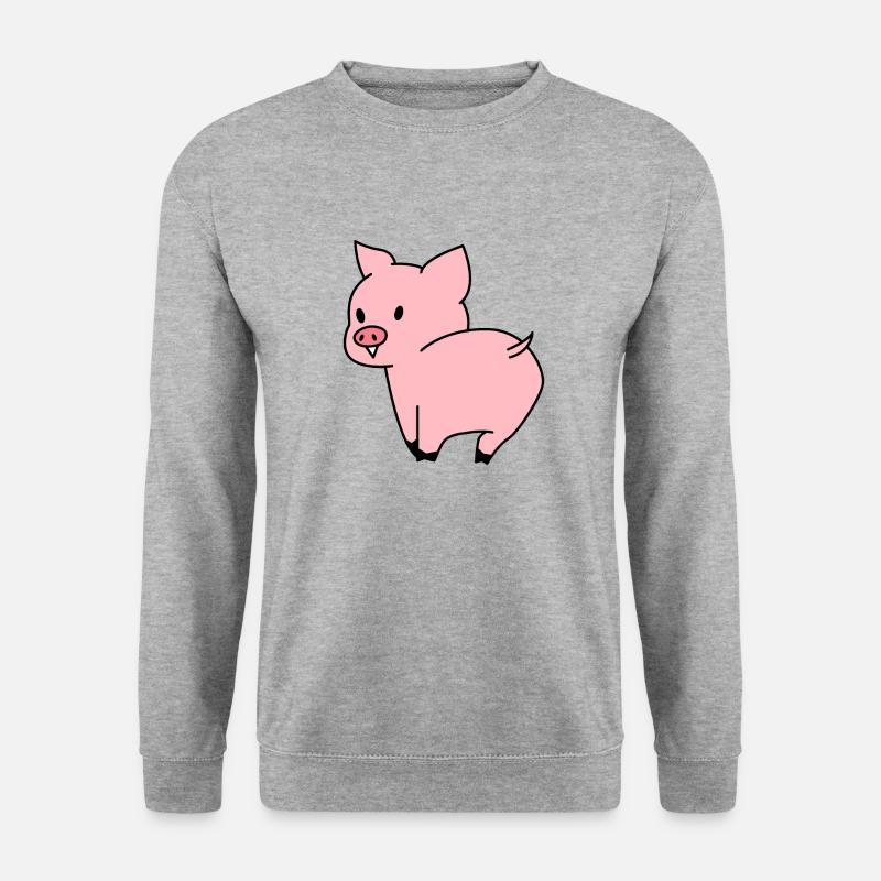 Süßes Schwein - Unisex Pullover - Weißgrau meliert