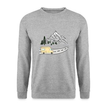VAN LIFE VANLIFER NOMADS - Unisex Sweatshirt - salt & pepper - Front - Alina (178cm) & Michal (187cm)
