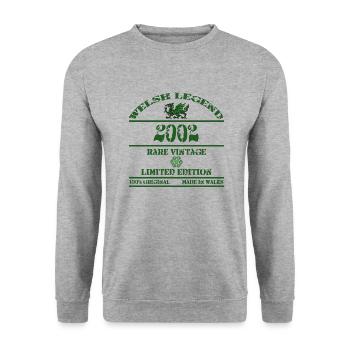 Eine walisische Legende 2002 - Unisex Pullover - Weißgrau meliert - Vorne - Alina (178cm) & Michal (187cm)
