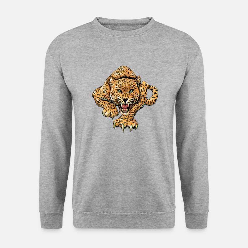 Leopard - Unisex Pullover - Weißgrau meliert
