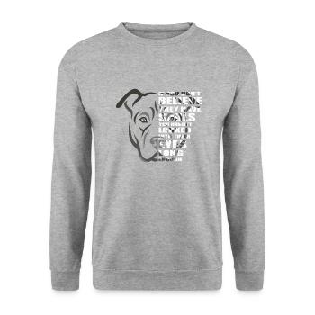 B Âme Pitbull Dog Lover - Sweat-shirt Unisexe - gris chiné - Devant - Alina (178cm) & Michal (187cm)