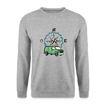 VAN LIFE - Sweat-shirt Unisexe - gris chiné - Devant - Alina (178cm) & Michal (187cm)