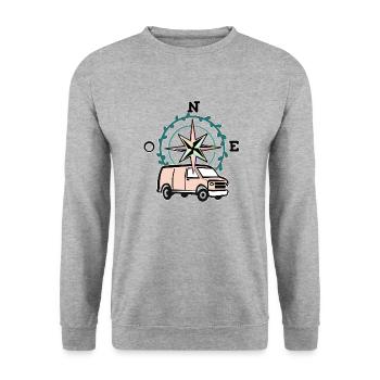 VAN LIFE VANLIFER NOMADS - Unisex Pullover - Weißgrau meliert - Vorne - Alina (178cm) & Michal (187cm)