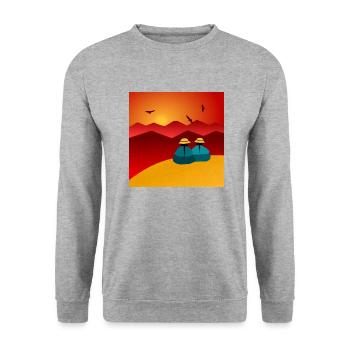 Two women looking at the horizon - Unisex Sweatshirt - salt & pepper - Front - Alina (178cm) & Michal (187cm)