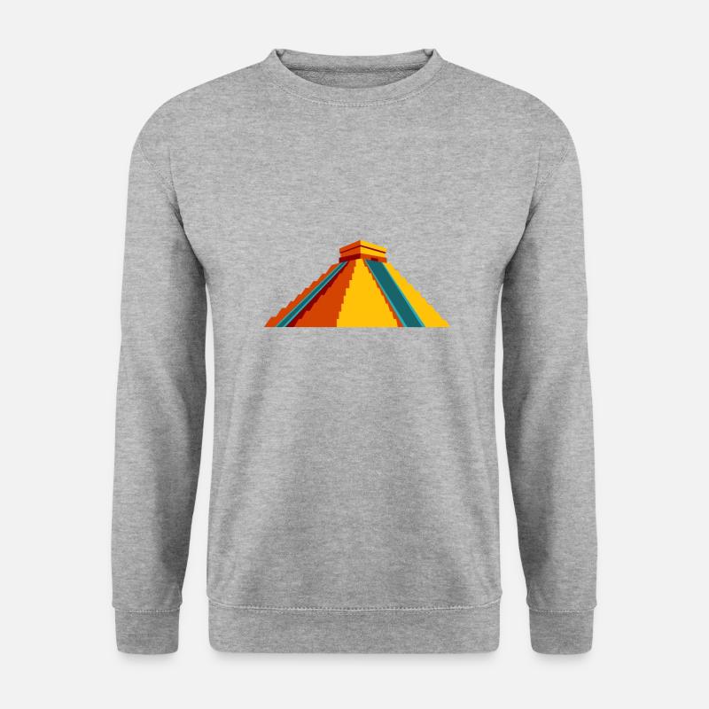 Inka-Pyramide - Unisex Pullover - Weißgrau meliert