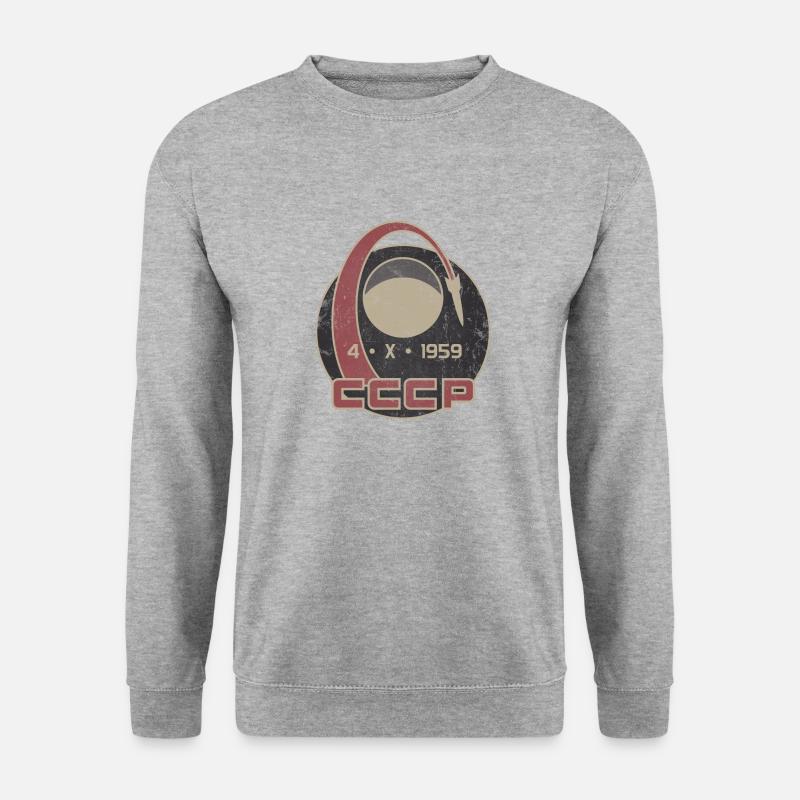 UdSSR Gagarin Weltraum Astronaut Russland Geschenk - Unisex Pullover - Weißgrau meliert