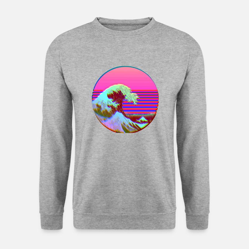 die große Rückwelle - Unisex Pullover - Weißgrau meliert