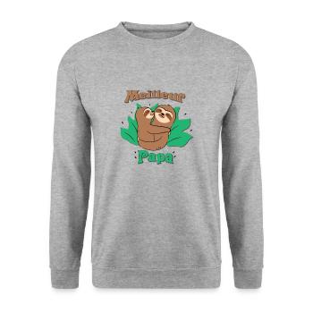 Best Dad - Unisex Sweatshirt - salt & pepper - Front - Alina (178cm) & Michal (187cm)