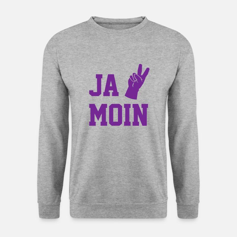 Ja moin Norden Norddeutschland Geschenk Meer - Unisex Pullover - Weißgrau meliert