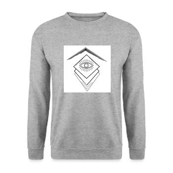 Cool Illuminati Illustration - Unisex Sweatshirt - salt & pepper - Front - Alina (178cm) & Michal (187cm)