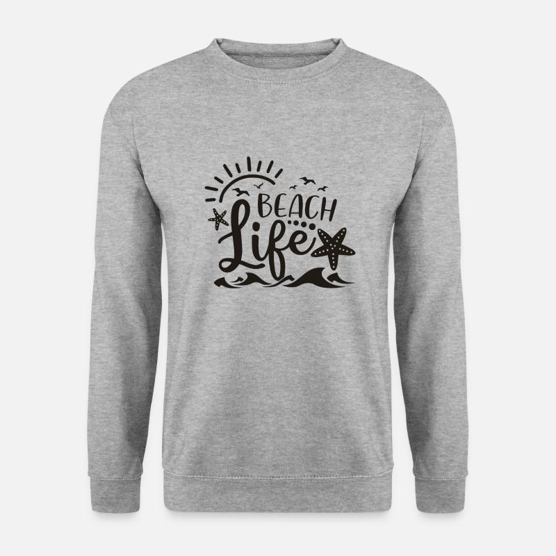 Beachlife - Unisex Pullover - Weißgrau meliert