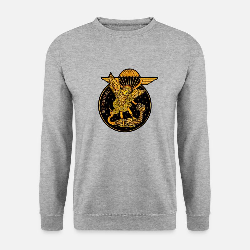 gesticktes Makron paras - Unisex Pullover - Weißgrau meliert