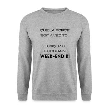que la force soit avec toi citation cadeau homme - Sweat-shirt Unisexe - gris chiné - Devant - Alina (178cm) & Michal (187cm)