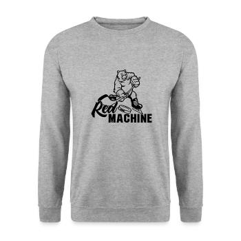 Red machine Ice Hockey USSR Gift Soviet Union - Unisex Sweatshirt - salt & pepper - Front - Alina (178cm) & Michal (187cm)