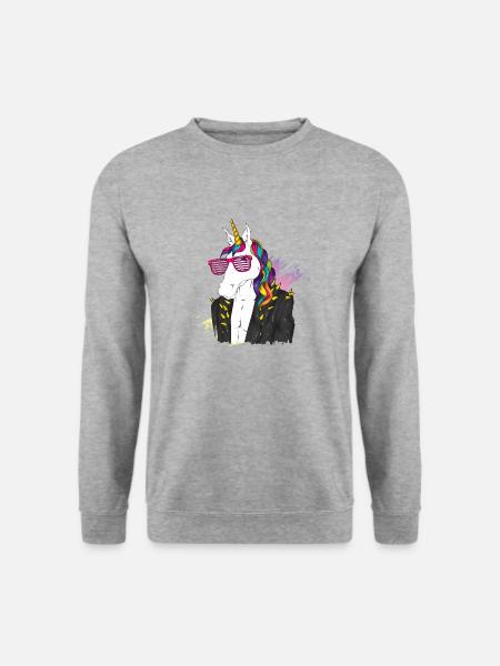 The-Last-Unicorn-White@Markus - Unisex Pullover - Weißgrau meliert