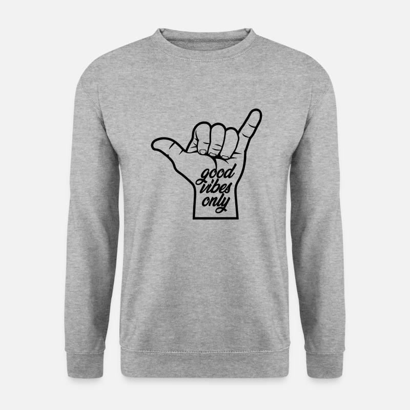 Good Vibes Only - Unisex Pullover - Weißgrau meliert