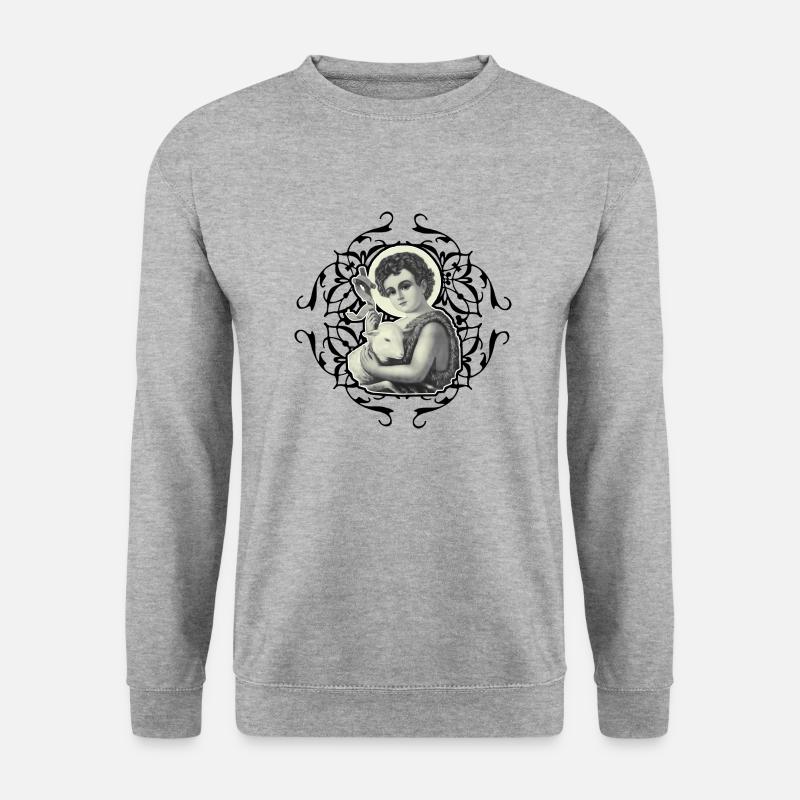 Johannes vom BabySchaf - Unisex Pullover - Weißgrau meliert