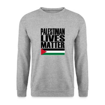 Les vies palestiniennes comptent - Sweat-shirt Unisexe - gris chiné - Devant - Alina (178cm) & Michal (187cm)