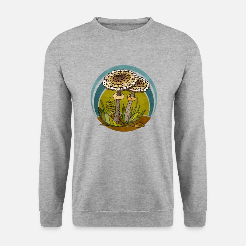 Pilze - Unisex Pullover - Weißgrau meliert