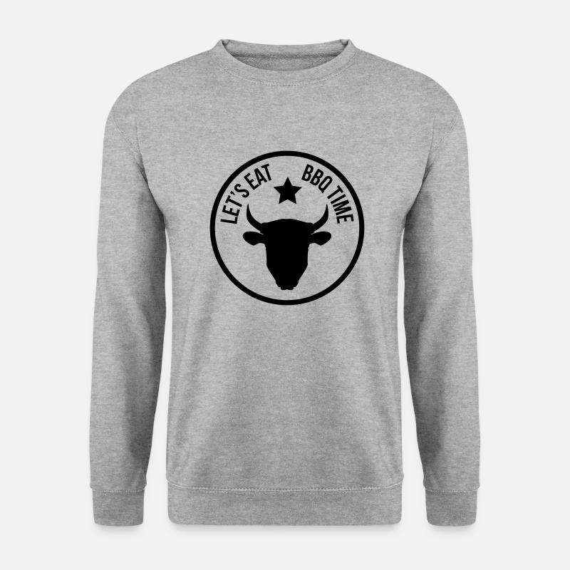 Let's eat BBQ - Unisex Pullover - Weißgrau meliert