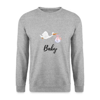 BABY - Sweat-shirt Unisexe - gris chiné - Devant - Alina (178cm) & Michal (187cm)