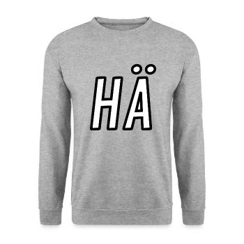 HÄ - Unisex Pullover - Weißgrau meliert - Vorne - Alina (178cm) & Michal (187cm)