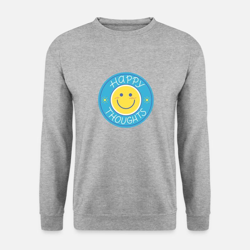 Glückliche Gedanken - Unisex Pullover - Weißgrau meliert