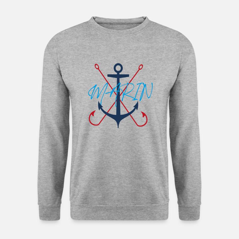 MARIN - Unisex Pullover - Weißgrau meliert