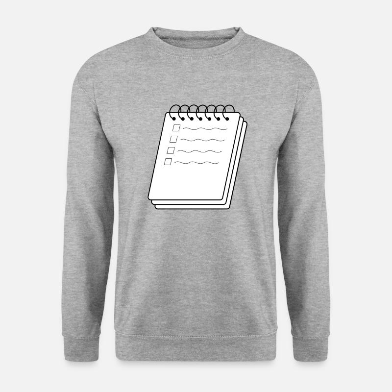 Heft - Unisex Pullover - Weißgrau meliert