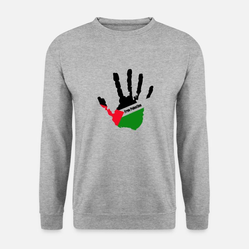free palestine - Unisex Pullover - Weißgrau meliert