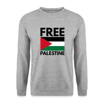 Libérer la Palestine - Sweat-shirt Unisexe - gris chiné - Devant - Alina (178cm) & Michal (187cm)