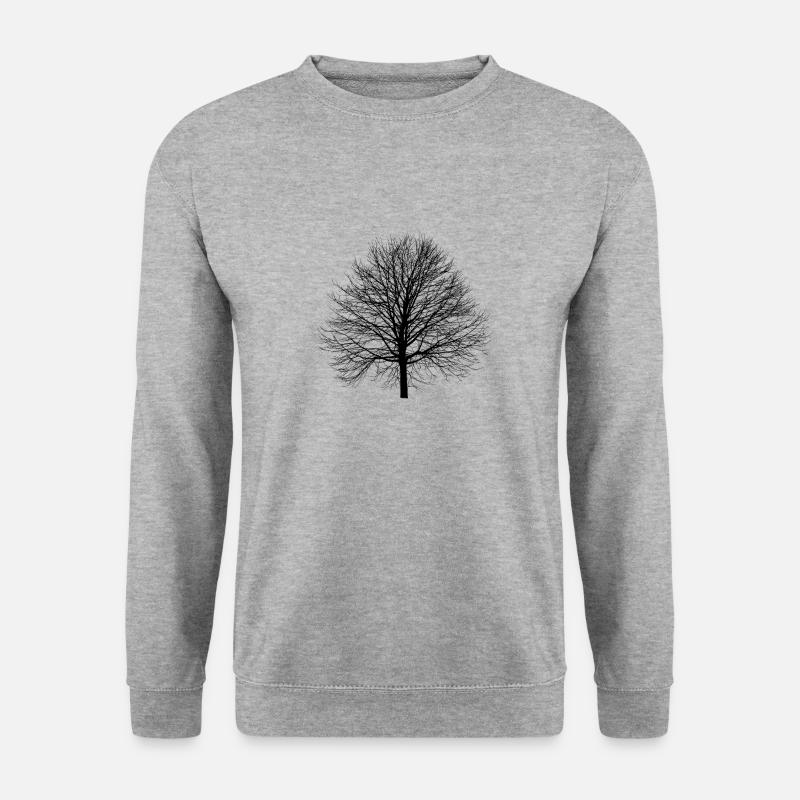 Baum Linde Winter - Unisex Pullover - Weißgrau meliert