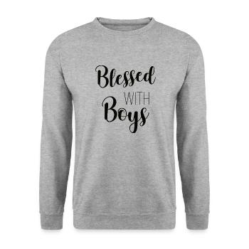 Béni avec des garçons pour les enfants Tshirt - Sweat-shirt Unisexe - gris chiné - Devant - Alina (178cm) & Michal (187cm)