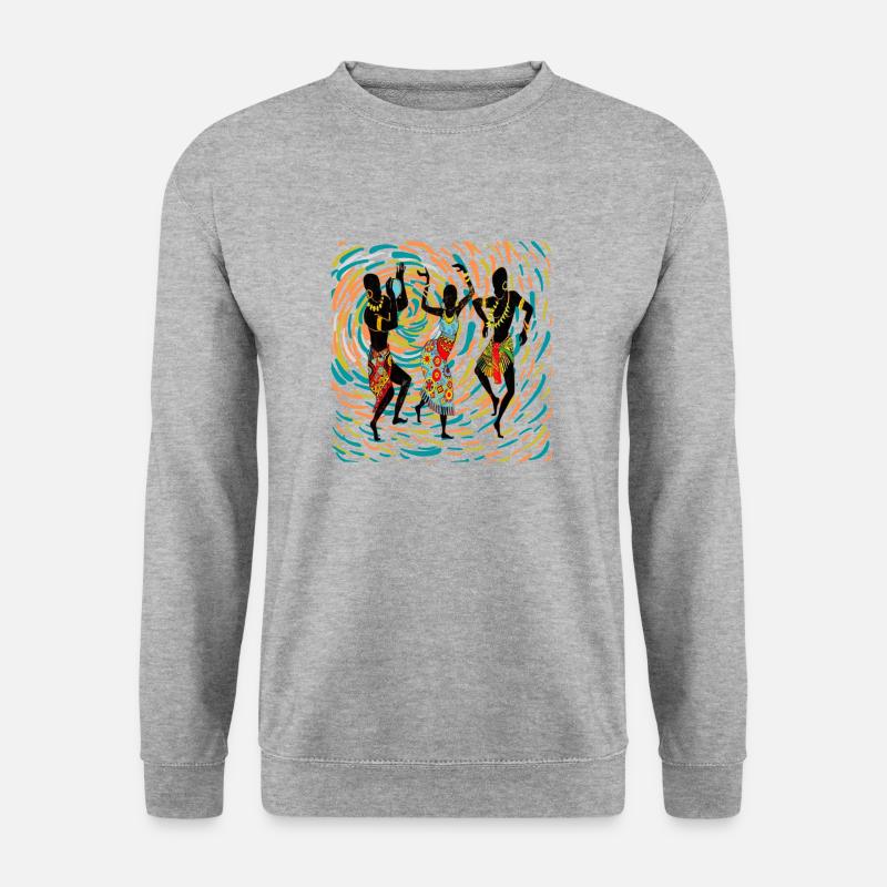 Afrikanische Silhouette - Unisex Pullover - Weißgrau meliert